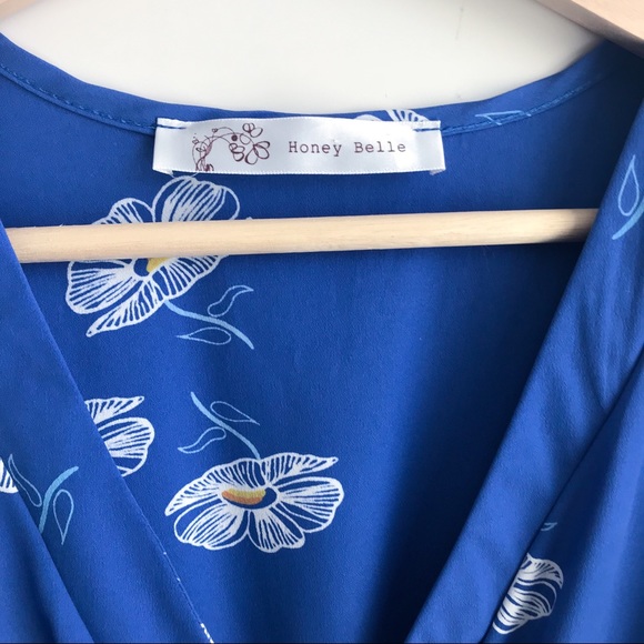 🦋2/$40 SALE🦋 Honey Belle Blue Wrap Dress-S/M - Picture 4 of 8